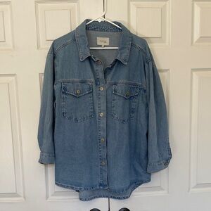 Royalty For Me Light Blue Denim Shirt Jacket